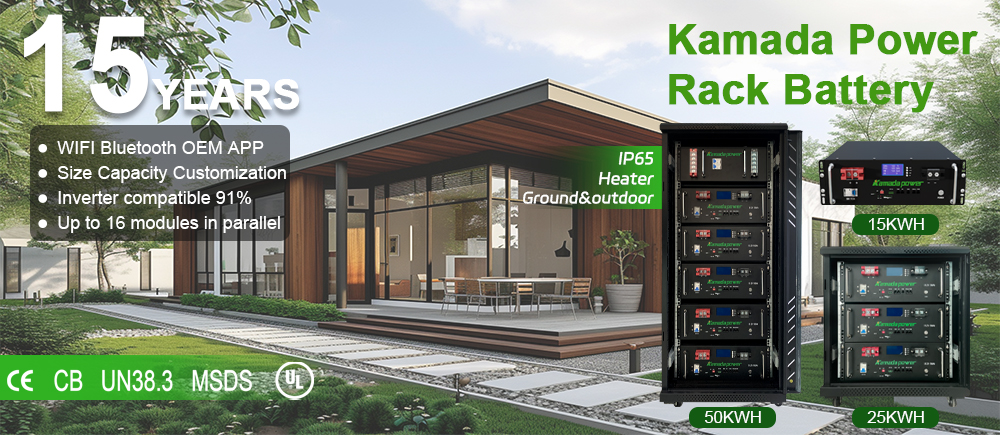 Kamada Power 48V 100Ah Baterei Rak Server