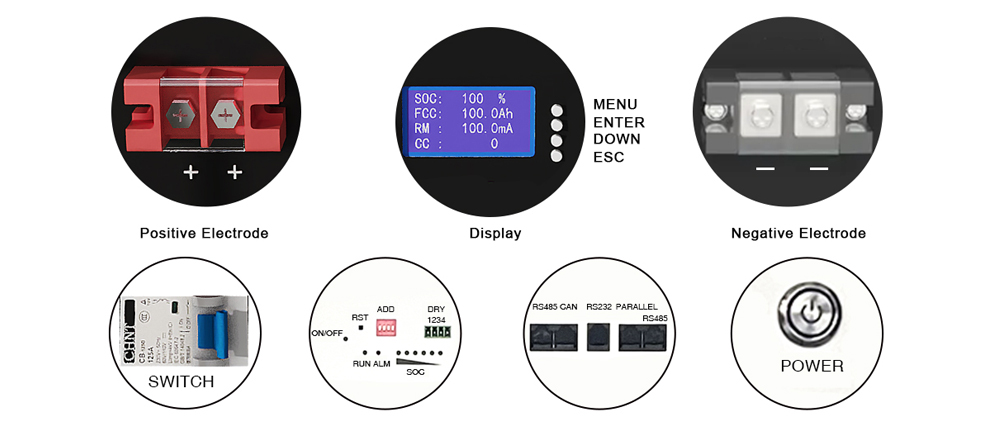 Detalles de la batería para rack de servidores Kamada Power de 48 V y 100 Ah