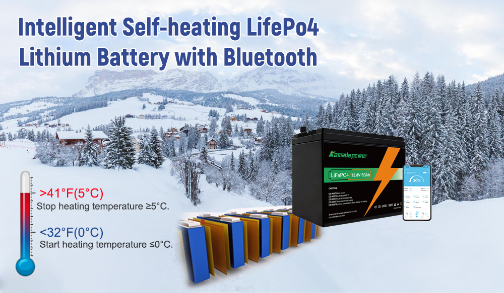 12V 50Ah LifePO4 Battery Integrated Self-heating Function and Bluetooth APP 008